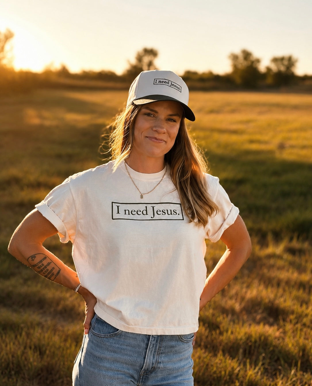 I need Jesus. - The Vine Tee (John 15:5) - Women's Boxy Tee