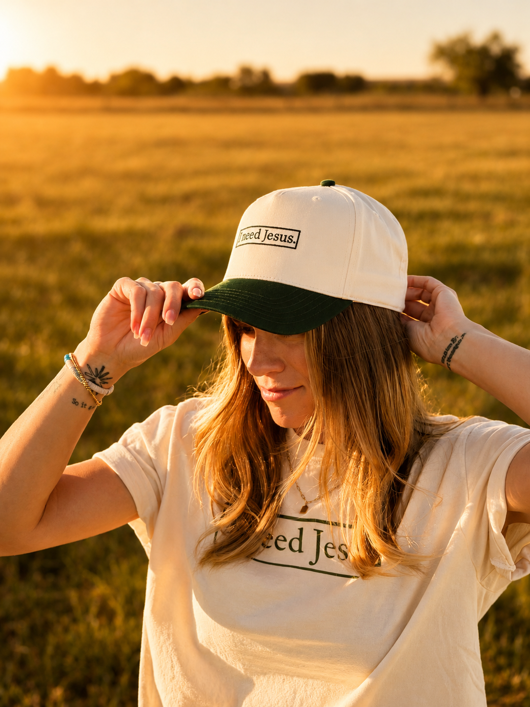 I need Jesus. 5 Panel Logo Hat - 4 colors