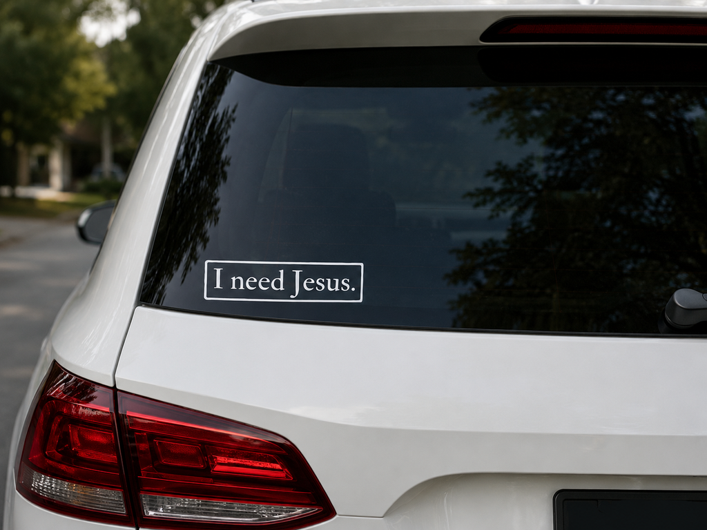 I need Jesus. - Logo Car Transfer Decal