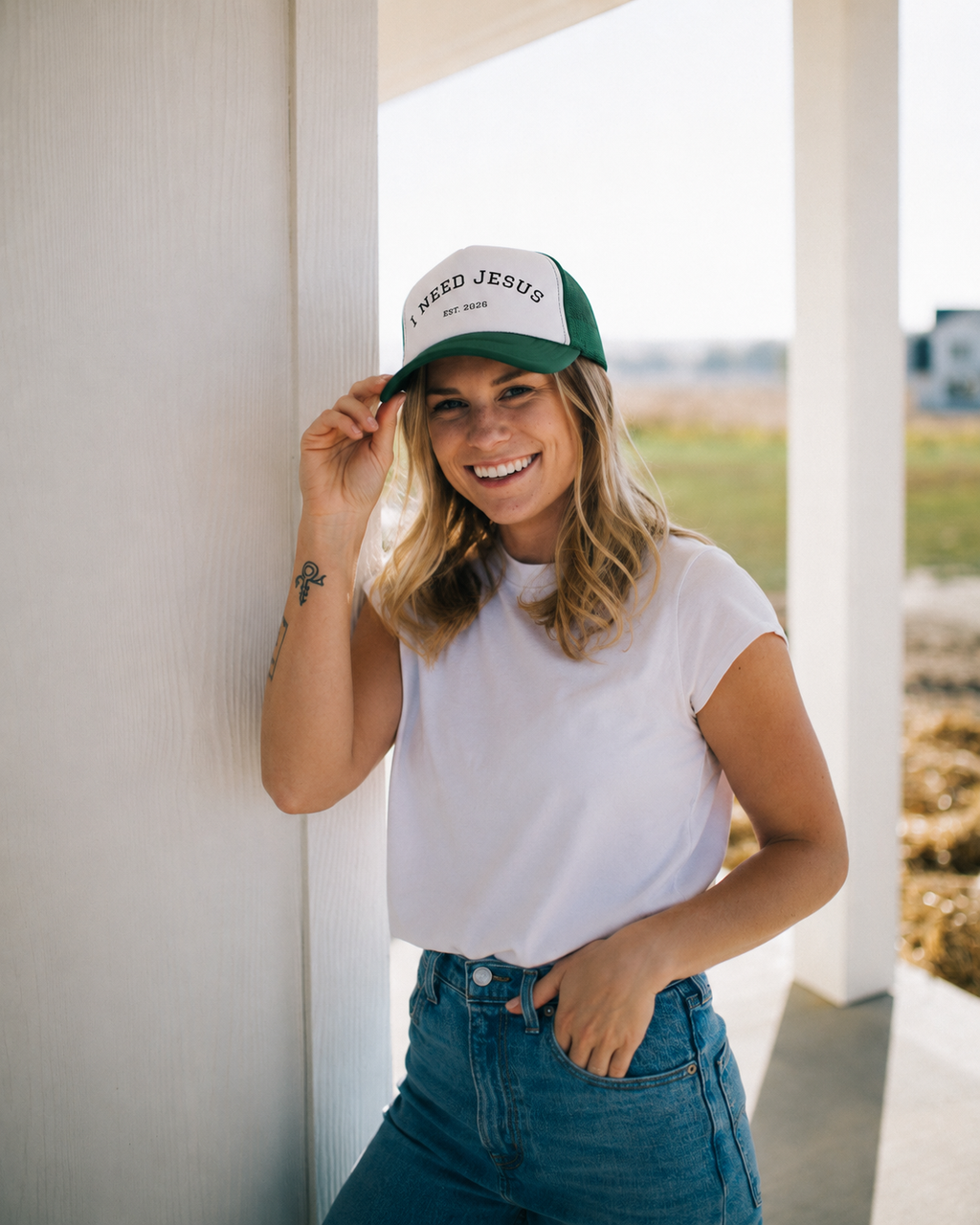 I need Jesus. - Logo Foam Trucker Hat - 4 colors