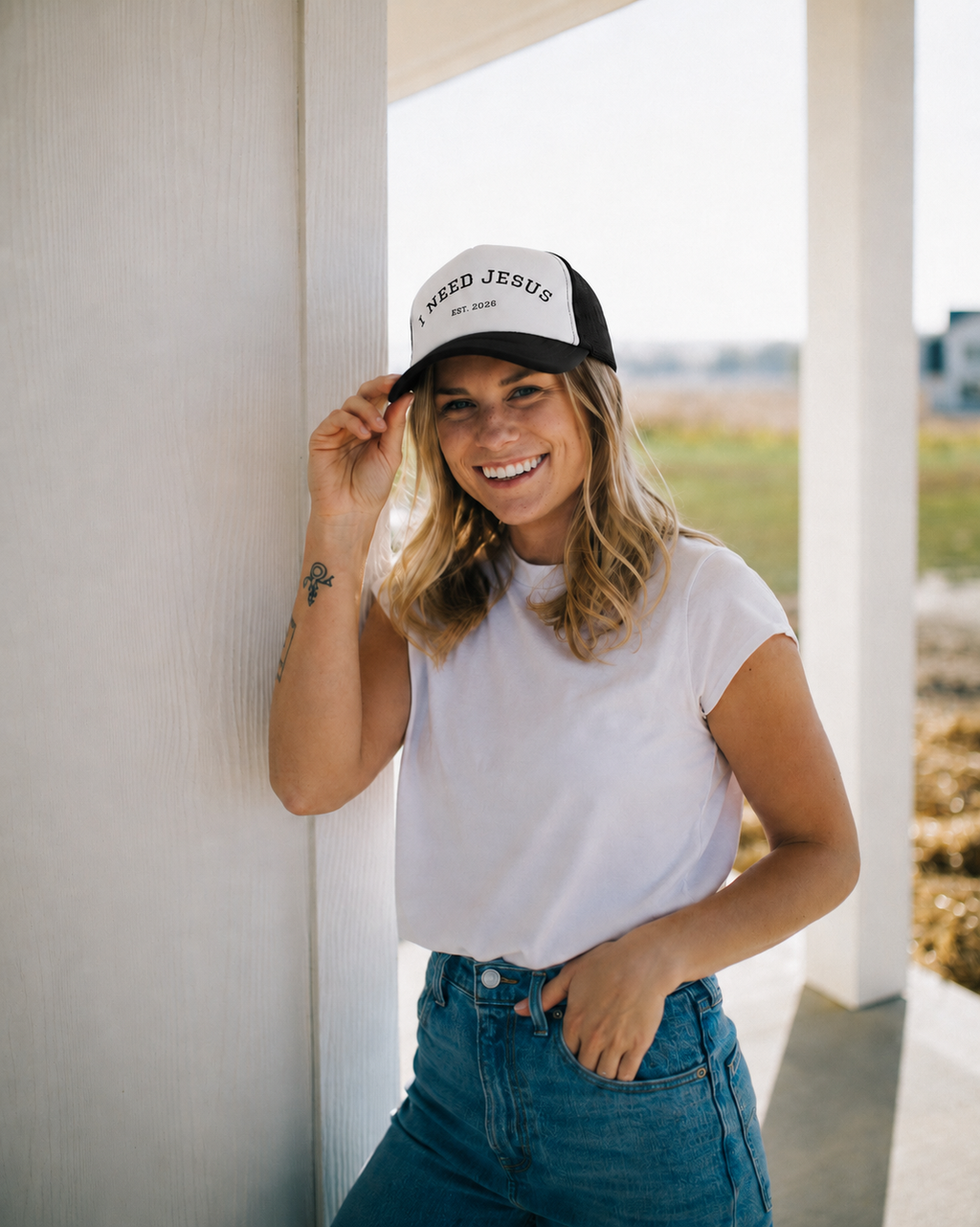I need Jesus. - Logo Foam Trucker Hat - 4 colors