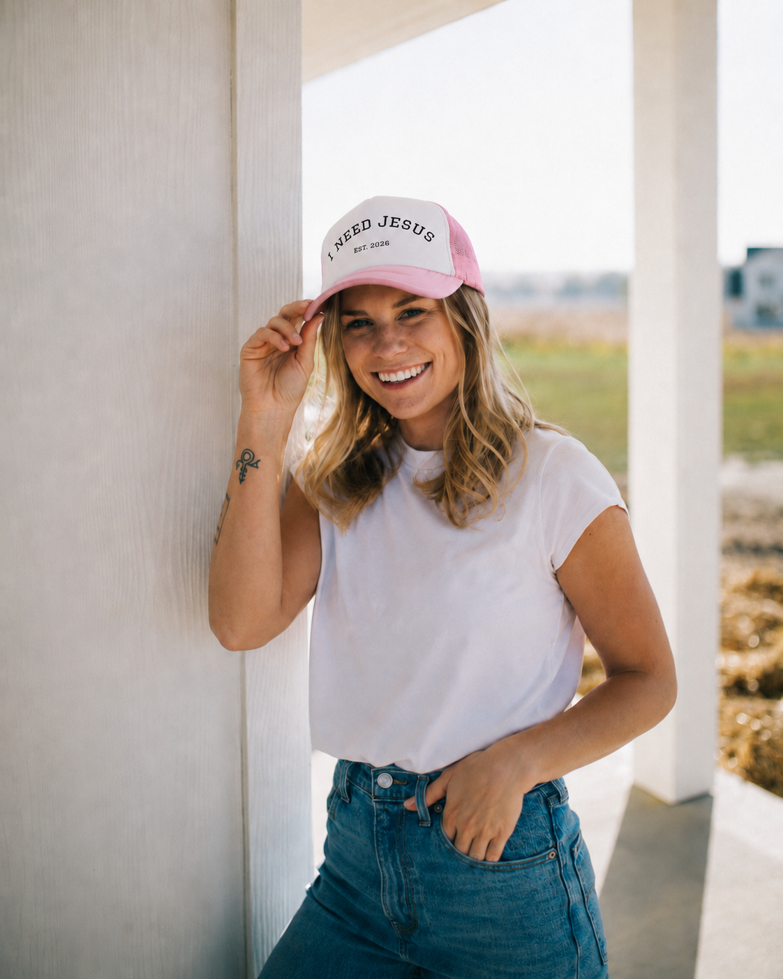 I need Jesus. - Logo Foam Trucker Hat - 4 colors