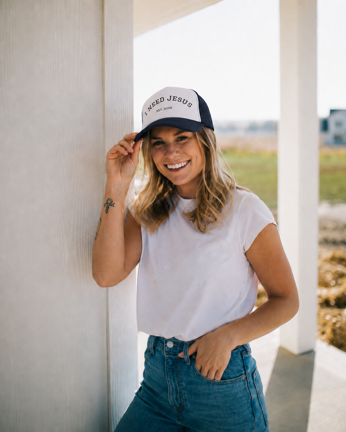 I need Jesus. - Logo Foam Trucker Hat - 4 colors