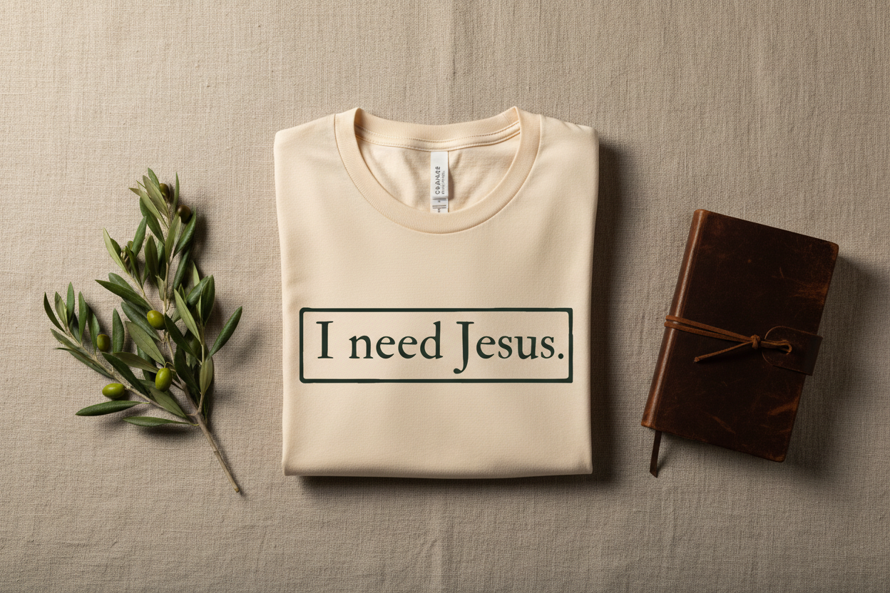 I Need Jesus Flat Lay - Corrected Logo